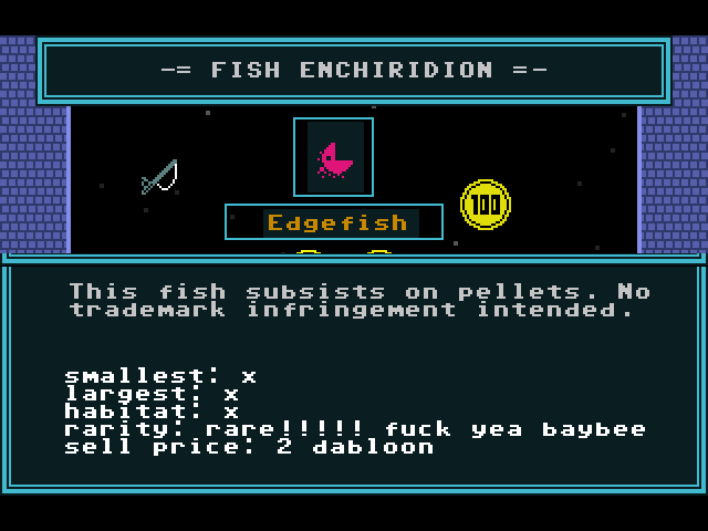 My mockup of the enchiridion's menu.