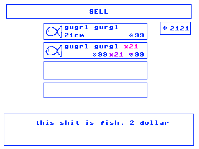 My mockup of the sell menu.